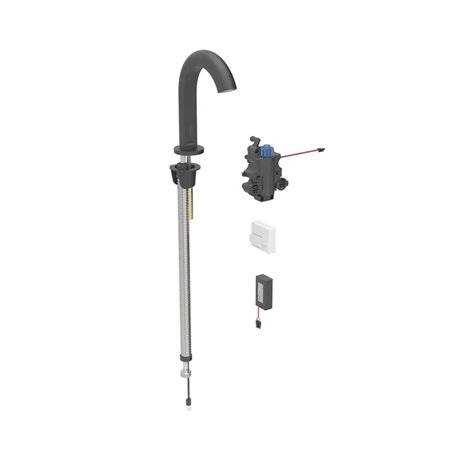 Robinetterie de lavabo Piave Noir mat à pile pour module encastrable sur gorge avec mitigeur thermostatique