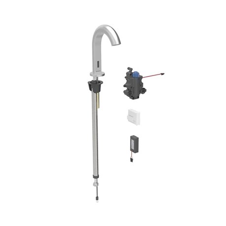 Robinetterie de lavabo Piave Acier inoxydable à pile pour module encastrable sur gorge avec mitigeur thermostatique