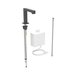 Robinetterie de lavabo Brenta Noir mat sur secteur pour module apparent sur gorge sans mitigeur
