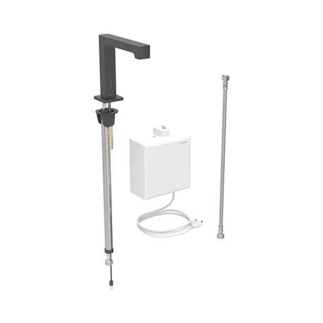 Robinetterie de lavabo Brenta Noir mat sur secteur pour module apparent sur gorge sans mitigeur