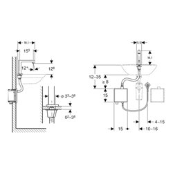 Robinetterie de lavabo Brenta Noir mat sur secteur pour module apparent sur gorge sans mitigeur