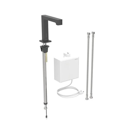 Robinetterie de lavabo Brenta Noir mat sur secteur pour module apparent sur gorge avec mitigeur thermostatique
