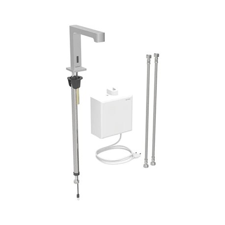 Robinetterie de lavabo Brenta Acier inoxydable sur secteur pour module apparent sur gorge avec mitigeur thermostatique