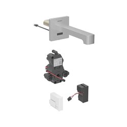 Robinetterie de lavabo Brenta Acier inoxydable 17 cm sur secteur pour module encastrable mural avec mitigeur