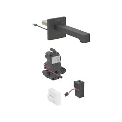Robinetterie de lavabo Brenta Noir mat 22 cm sur secteur pour module encastrable mural avec mitigeur