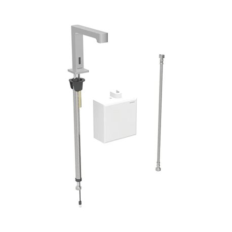 Robinetterie de lavabo Brenta Acier inoxydable à piles pour module apparent sur gorge sans mitigeur