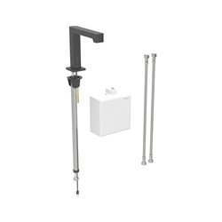 Robinetterie de lavabo Brenta Noir mat à piles pour module apparent sur gorge avec mitigeur