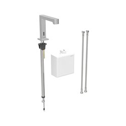 Robinetterie de lavabo Brenta Acier inoxydable à piles pour module apparent sur gorge avec mitigeur
