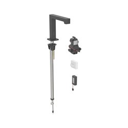 Robinetterie de lavabo Brenta Noir mat à piles pour module encastrable avec mitigeur
