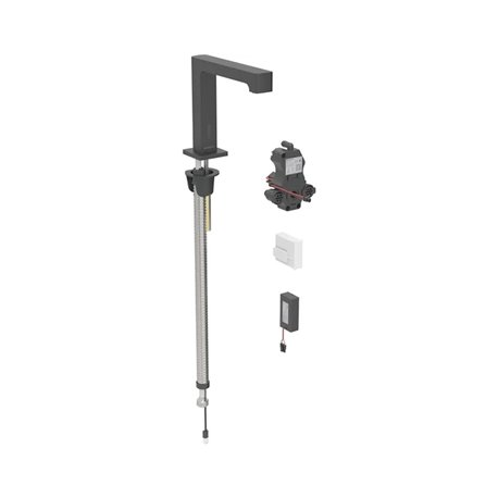 Robinetterie de lavabo Brenta Noir mat à piles pour module encastrable avec mitigeur
