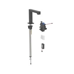 Robinetterie de lavabo Brenta Noir mat à piles pour module encastrable avec mitigeur thermostatique