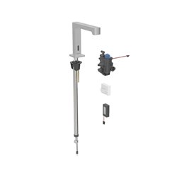 Robinetterie de lavabo Brenta Acier inoxydable à piles pour module encastrable avec mitigeur thermostatique
