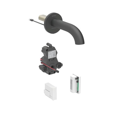 Robinetterie de lavabo Piave Noir mat 17 cm avec mitigeur