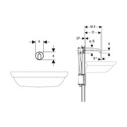 Robinetterie de lavabo Piave Acier inoxydable 22 cm sans mitigeur