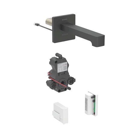 Robinetterie de lavabo Brenta Noir mat 17 cm avec mitigeur