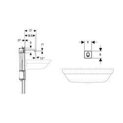 Robinetterie de lavabo Brenta Acier inoxydable 17 cm avec mitigeur
