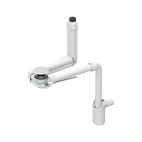 Évacuation de lavabo Ø32 mm avec déclenchement par levier et recouvrement de soupape Évacuation de lavabo Ø32 mm avec déclenchement par levier et recouvrement de soupape