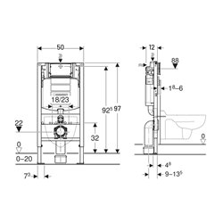 Bâti-support Duofix Bambini WC pour enfant 97 cm avec réservoir à encastrer Sigma 12 cm
