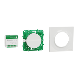 Kit actionneur micro-module avec interrupteur et plaque Odace S520192K Blanc