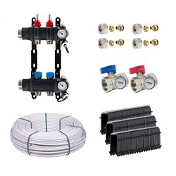 Kit plancher chauffant hydraulique John Guest Underfloor Multicouche 30 m² Collecteur Polyamide