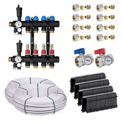 Kit plancher chauffant hydraulique John Guest Underfloor Multicouche 50 m² Collecteur Polyamide
