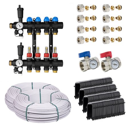 Kit plancher chauffant hydraulique John Guest Underfloor Multicouche 50 m² Collecteur Polyamide