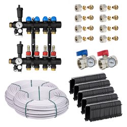 Kit plancher chauffant hydraulique John Guest Underfloor Multicouche 60 m² Collecteur Polyamide