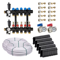 Kit plancher chauffant hydraulique John Guest Underfloor Multicouche 70 m² Collecteur Polyamide