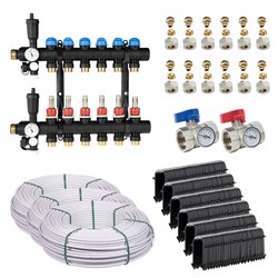 Kit plancher chauffant hydraulique John Guest Underfloor Multicouche 80/90 m² Collecteur Polyamide