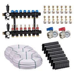 Kit plancher chauffant hydraulique John Guest Underfloor Multicouche 100 m² Collecteur Polyamide