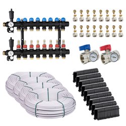 Kit plancher chauffant hydraulique John Guest Underfloor Multicouche 110/120 m² Collecteur Polyamide