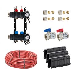 Kit plancher chauffant hydraulique John Guest Underfloor PER BAO 30 m² Collecteur Polyamide