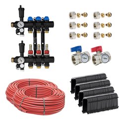 Kit plancher chauffant hydraulique John Guest Underfloor PER BAO 40 m² Collecteur Polyamide