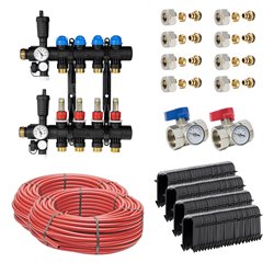 Kit plancher chauffant hydraulique John Guest Underfloor PER BAO 50 m² Collecteur Polyamide