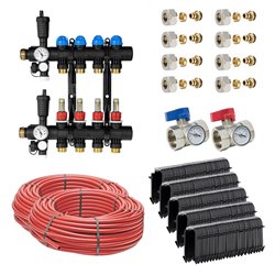 Kit plancher chauffant hydraulique John Guest Underfloor PER BAO 60 m² Collecteur Polyamide