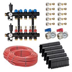Kit plancher chauffant hydraulique John Guest Underfloor PER BAO 70 m² Collecteur Polyamide