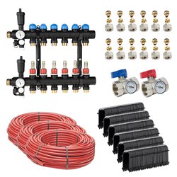 Kit plancher chauffant hydraulique John Guest Underfloor PER BAO 80/90 m² Collecteur Polyamide