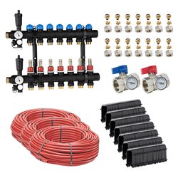 Kit plancher chauffant hydraulique John Guest Underfloor PER BAO 100 m² Collecteur Polyamide