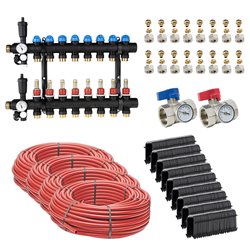 Kit plancher chauffant hydraulique John Guest Underfloor PER BAO 110/120 m² Collecteur Polyamide