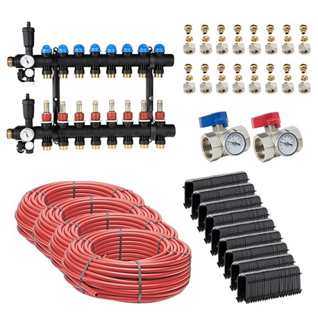 Kit plancher chauffant hydraulique John Guest Underfloor PER BAO 110/120 m² Collecteur Polyamide