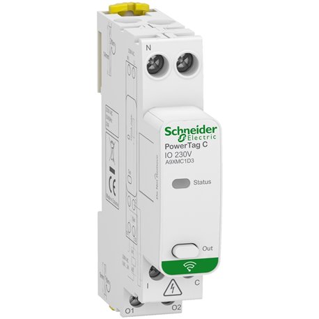 Capteur contacts radiofréquence modulaire 1 Entrée/1 Sortie PowerTag C A9XMC1D3