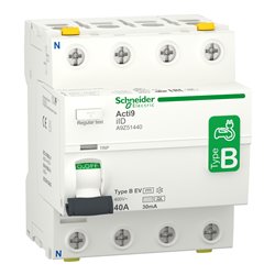 Disjoncteur différentiel Acti9 iID 4P 40A 30mA type B EV A9Z51440