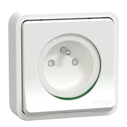 Prise de courant 2P+T Mureva Styl MUR39036 connexion auto blanc encastrée