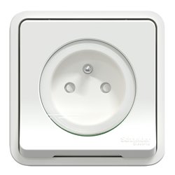Prise de courant 2P+T Mureva Styl MUR39036 connexion auto blanc encastrée