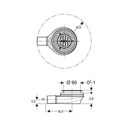 Bonde de receveur de douche Garde d'eau 30 mm sortie en PE