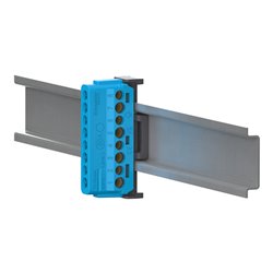Bornier 80A à vis 8 trous 4x16²+4x10² et couvercles pour Terre/Neutre Linergy LGYT2A08