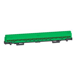 Bornier 80A à vis 32 trous 8x16²+8x10² et couvercles pour Terre/Neutre Linergy LGYT2A32