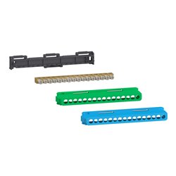 Bornier 80A à vis 16 trous 8x16²+8x10² et couvercles pour Terre/Neutre Linergy LGYT2A16