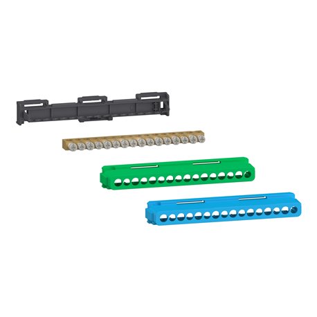 Bornier 80A à vis 16 trous 8x16²+8x10² et couvercles pour Terre/Neutre Linergy LGYT2A16 Bornier 80A à vis 16 trous 8x16²+8x10² et couvercles pour Terre/Neutre Linergy LGYT2A16