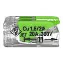 Lot de 100 Bornes de raccordement avec levier 221-422 tous conducteurs max 4 mm² 2 fils Vert